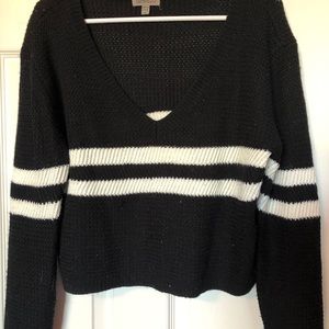Striped crop sweater